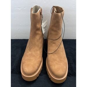 a.n.a Womens Ankle High Boots Cognac Size 10M